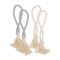 Farmhouse Wooden Bead Garland with Tassels, White Wood (27 In, 4 Pack)